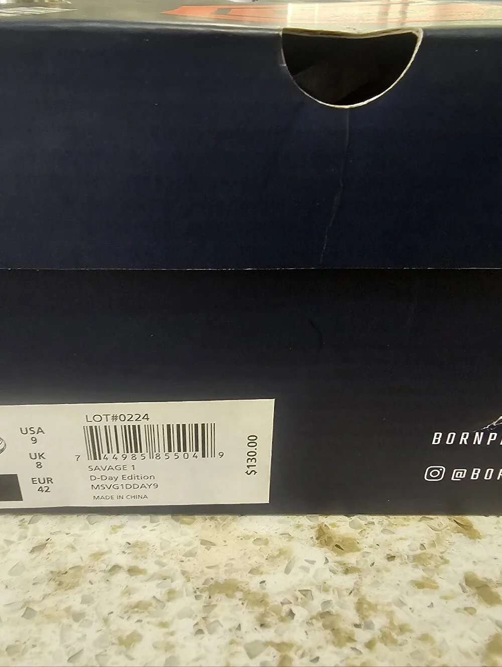 Born Primitive Navy and White Men’s Shoe Box with Label